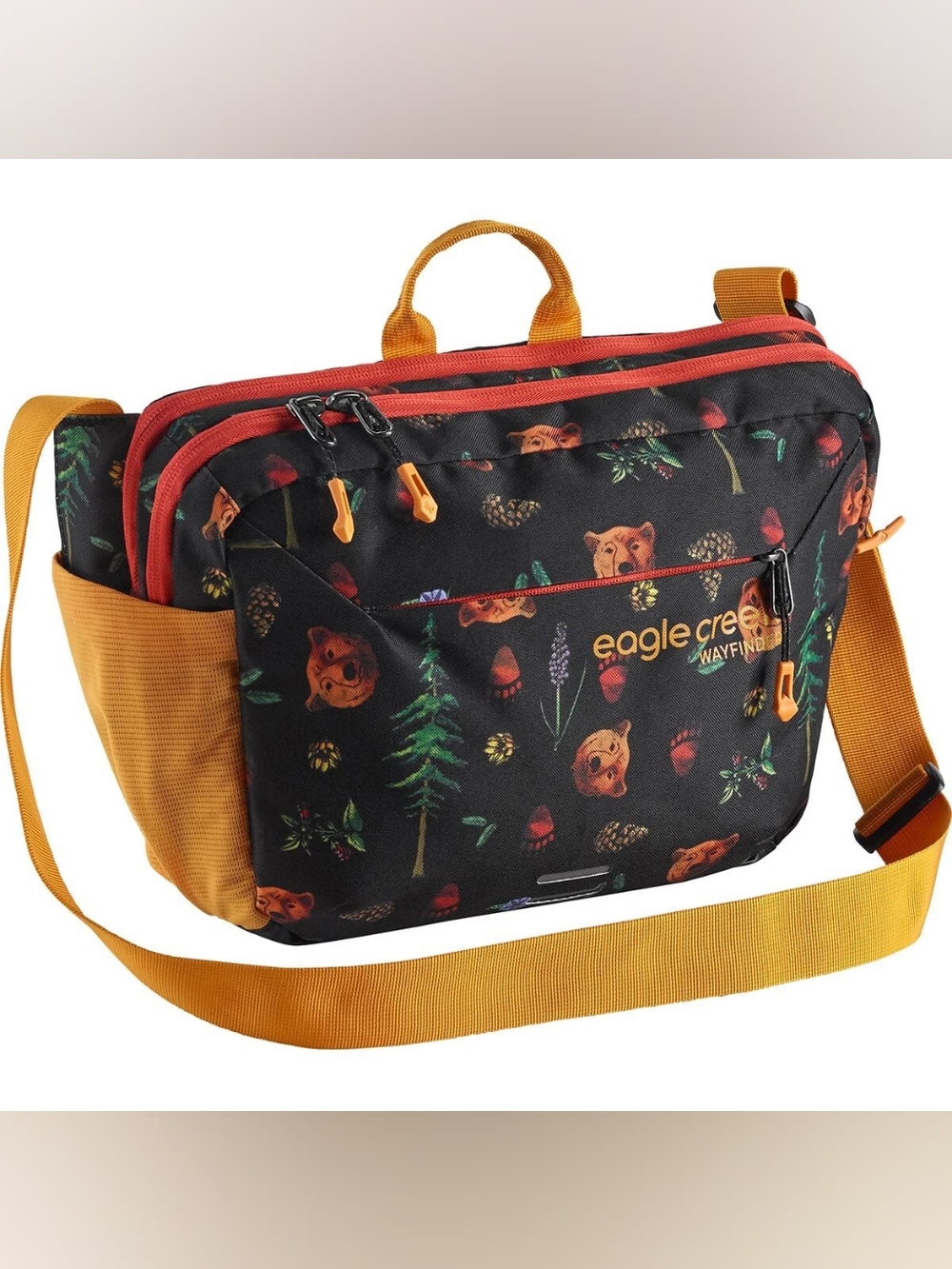 Eagle Creek Wayfinder Crossbody Laptop Shoulder Bag Black & Yellow